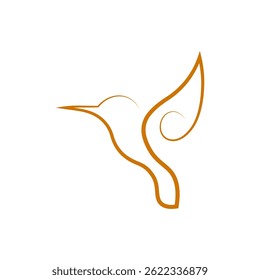 Flying bird logo dark yellow color and white background