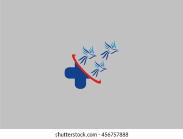Flying Bird Logo design abstract vector template linear style. Dove Pigeon Logotype concept outline icon