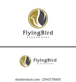 Flying Bird logo design concept template. Eagle logo vector illustration