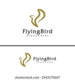 Modelo de conceito de design do logotipo do Flying Bird. Ilustração do vetor do logotipo Eagle