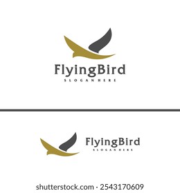 Flying Bird logo design concept template. Eagle logo vector illustration