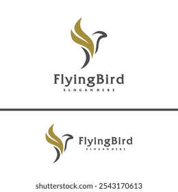 Flying Bird logo design concept template. Eagle logo vector illustration