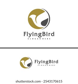 Flying Bird logo design concept template. Eagle logo vector illustration