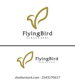 Flying Bird logo design concept template. Eagle logo vector illustration