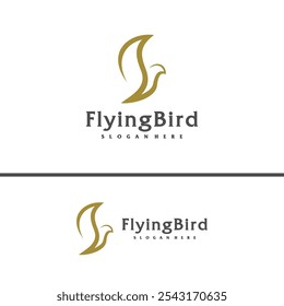 Flying Bird logo design concept template. Eagle logo vector illustration