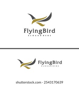 Flying Bird logo design concept template. Eagle logo vector illustration