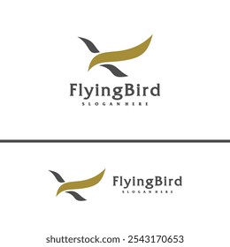 Flying Bird logo design concept template. Eagle logo vector illustration