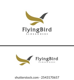 Flying Bird logo design concept template. Eagle logo vector illustration