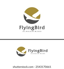 Flying Bird logo design concept template. Eagle logo vector illustration