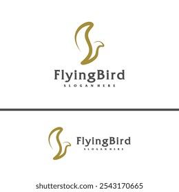 Flying Bird logo design concept template. Eagle logo vector illustration