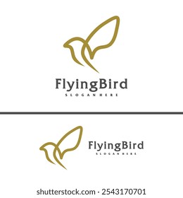 Flying Bird logo design concept template. Eagle logo vector illustration