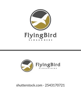 Flying Bird logo design concept template. Eagle logo vector illustration