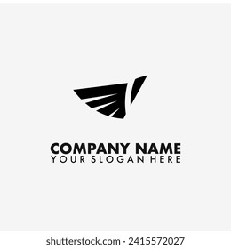 Flying bird Logo design with minimalist style.