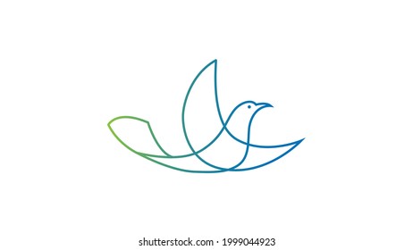 Elemento de plantilla de diseño del logotipo de pájaro volador