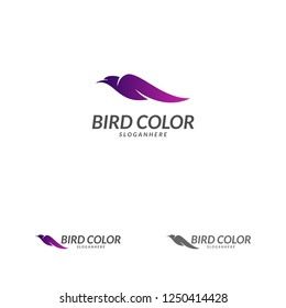 Flying Bird Logo design vector template. Dove Pigeon Logotype concept icon.
