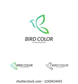 Flying Bird Logo design vector template. Dove Pigeon Logotype concept icon.