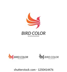 Flying Bird Logo design vector template. Dove Pigeon Logotype concept icon.