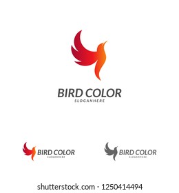 Flying Bird Logo design vector template. Dove Pigeon Logotype concept icon.