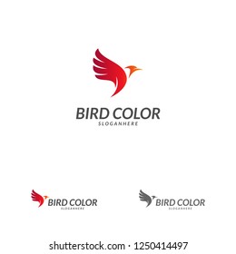 Flying Bird Logo design vector template. Dove Pigeon Logotype concept icon.