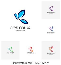 Flying Bird Logo design vector template. Dove Pigeon Logotype concept icon.
