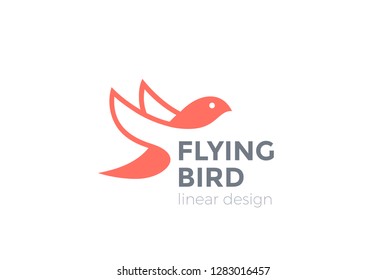 Flying Bird Logo design vector template. Eagle Falcon Dove Hawk Logotype concept icon.