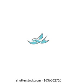 Flying bird logo design vector