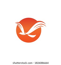 Flying Bird Logo design vector template. Dove Pigeon Logotype concept icon
