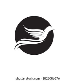 Flying Bird Logo design vector template. Dove Pigeon Logotype concept icon
