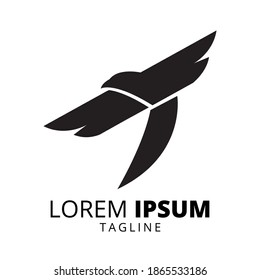 Flying bird logo design vector template.