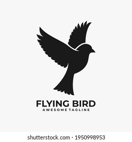 Flying bird logo design vector flat color