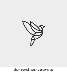 flying bird logo design vector silhouette illustration