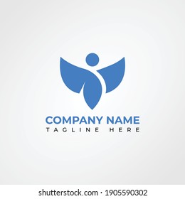 Trabajo de diseño del logotipo de aves voladoras