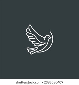 Flying Bird Logo Elegante Design, Vektorvorlage Lineare Stil. Perfekt für Fashion Luxury Logotype Konzeptsymbol usw.