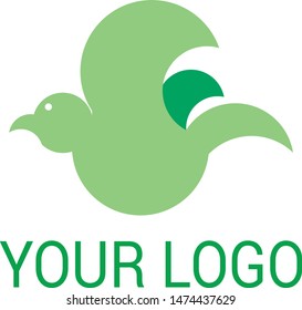 flying bird logo or icon created using golden ratio circle for company use