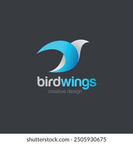 Flying Bird Logo icon linear style