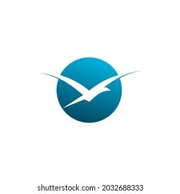 flying bird logo inspiration vector in a circle
