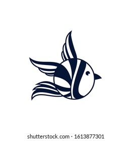 Flying bird logo. line art Bird logo icon. modern bird logo design concept .	

