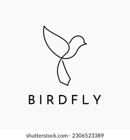Flying Bird Logo Minimal Design Template