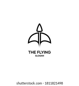 Flying bird logo, minimal logo with a flying bird shape. logo design with flying theme. vector logo icon design