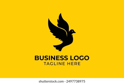 Flying bird logo, minimalist bird logo with bold vector lines, capturing, 