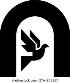 Flying bird logo peace concept design