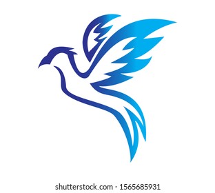 Flying bird logo simple design vector