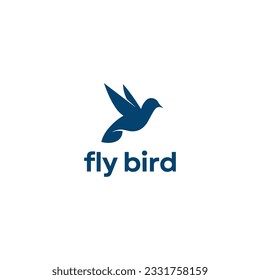 Flying bird  logo style design .
