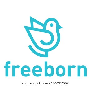 Flying bird logo symbolizing freedom