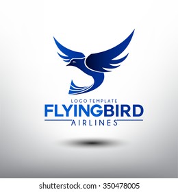 Flying Bird. Logo Template for Airlines Company