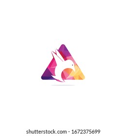 Flying bird logo in triangle shape. modern bird logo design concept .