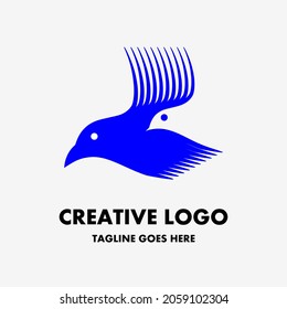 logo de un pájaro volador, icono de dos palomas voladoras. logo de vector creativo y simple. Resumen de la plantilla de diseño de iconos de logotipo de negocios