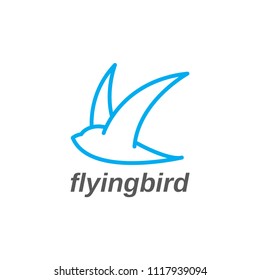 Flying bird logo vector design template