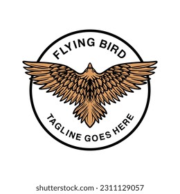 Flying Bird Logo Vector Graphic Design illustration Vintage Badge Emblem Symbol and Icon