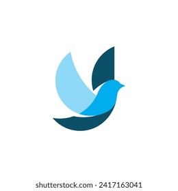 Flying bird logo bird and wing icon wildlife, expediton and transportation business symbol